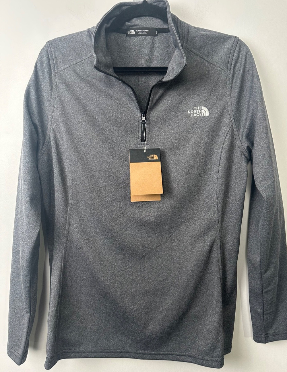 NEW The North Face Women s 1/4 Zip Pullover Jacket-Gray L Large $55 Outdoor A10